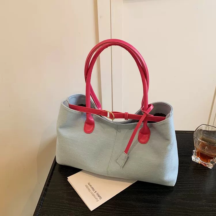 Living the life denim tote bag BG221 images